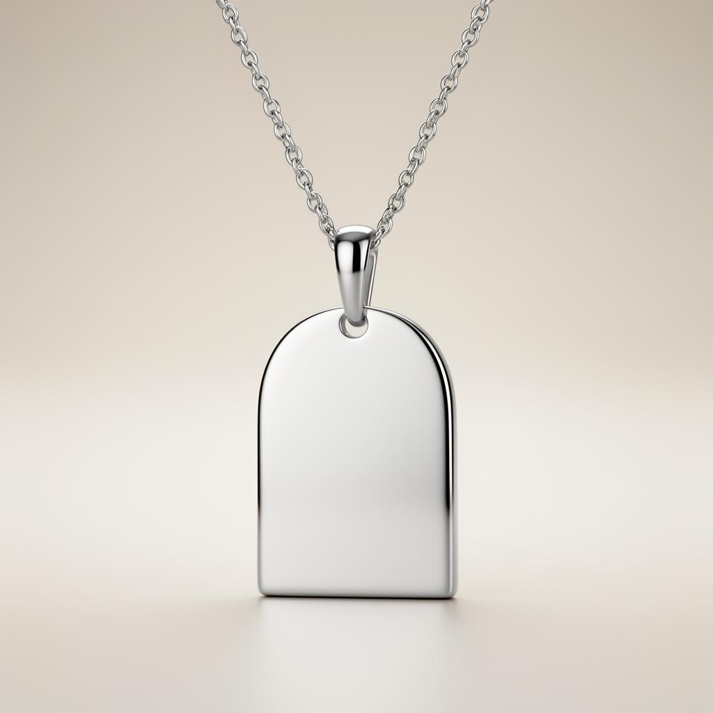 Blank gold charm necklace mockup